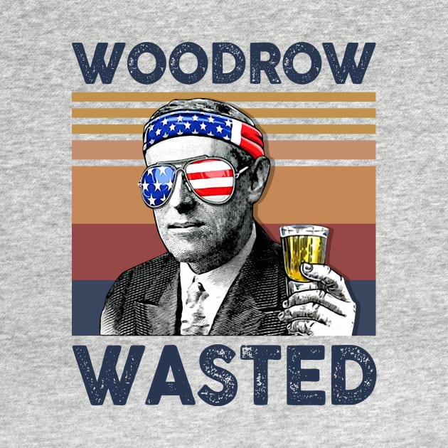 Woodrow Wasted US Drinking 4th Of July Vintage Shirt Independence Day American T-Shirt by Krysta Clothing